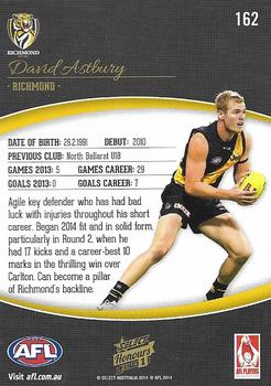 2014 Select AFL Honours Series 1 #162 David Astbury Back